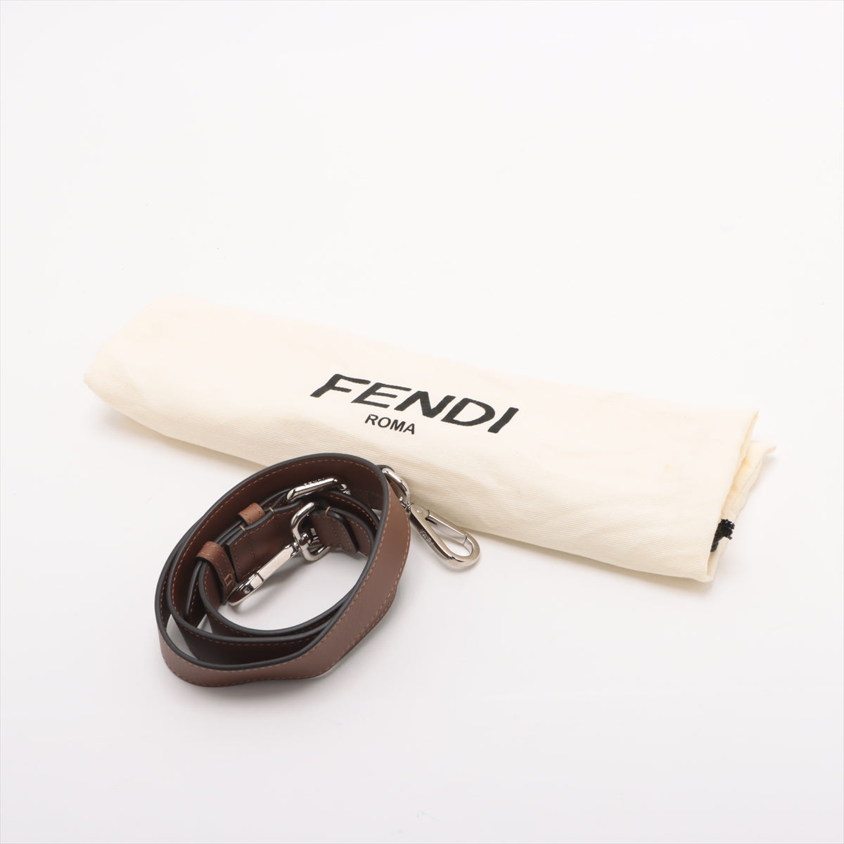 Fendi Zucca PVC X Leather Shoulder Bag Brown 7VA498