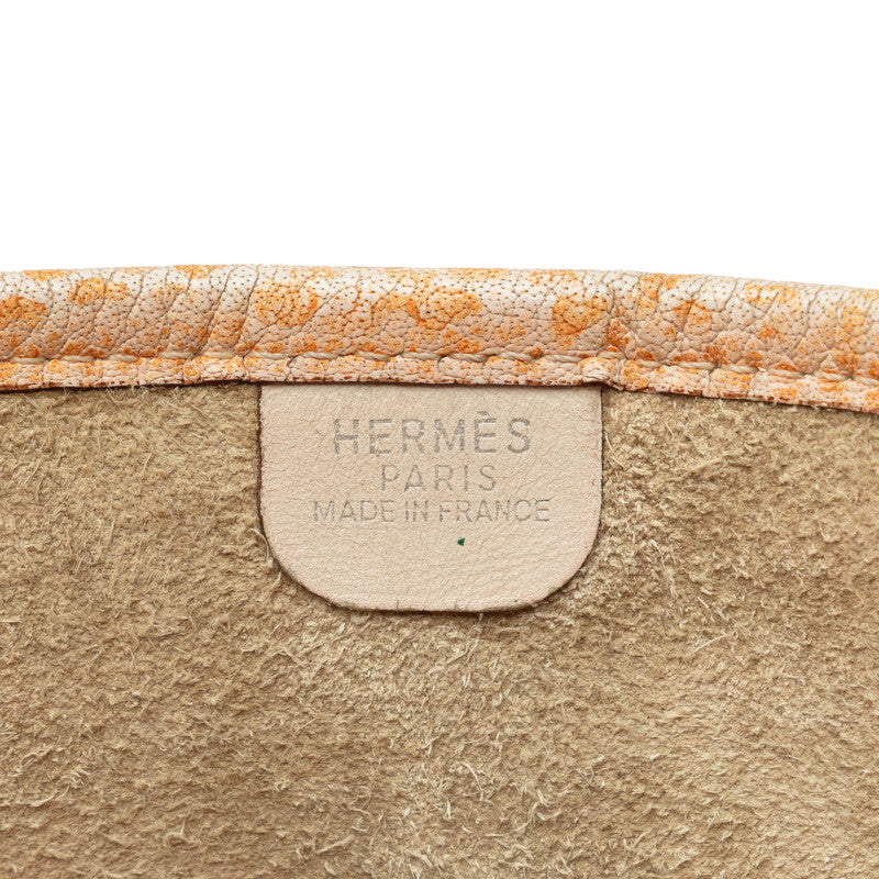Hermes Dalmatian Evelyn 1PM  Shoulder Bag Orange Silver Leather  Hermes