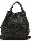 Bottega Veneta Intrecciato Leather Handbag Black Bottega