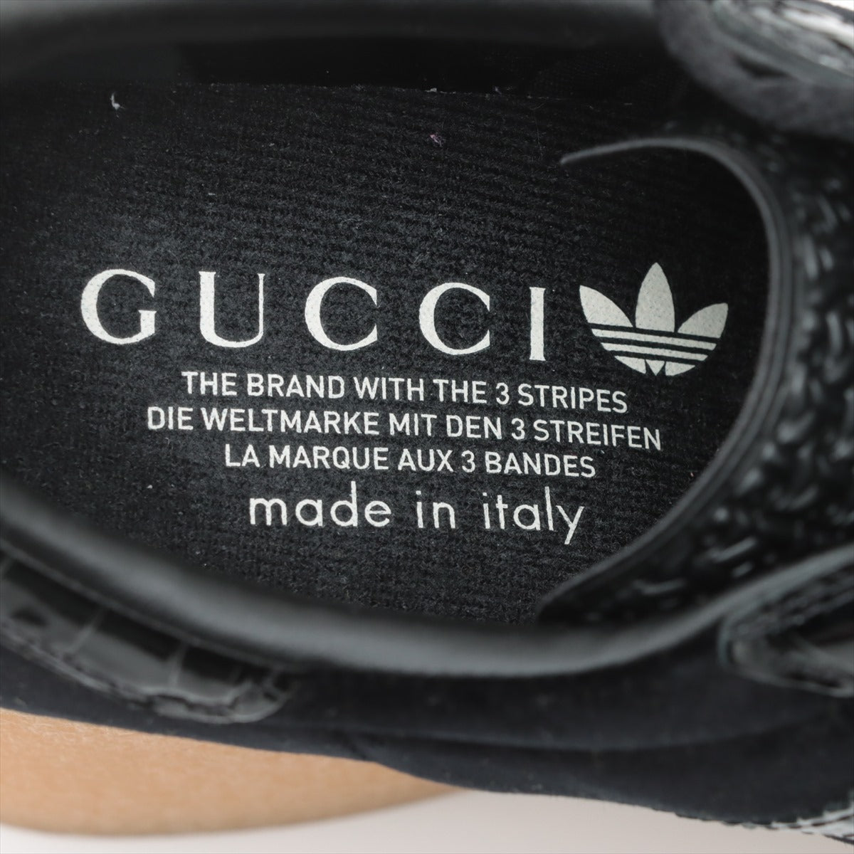 Gucci x Adidas Gazelle Belbet x Leather Trainers 36  Black 725627 Crocodile WadiSol Thick Bottom Change Cable Box  Bag