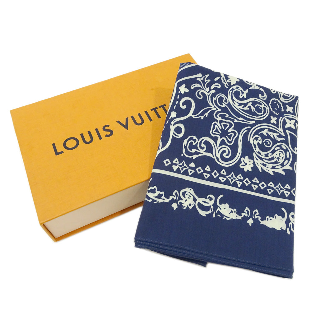 Louis Vuitton MP3425 Cotton Navy Bandana Small