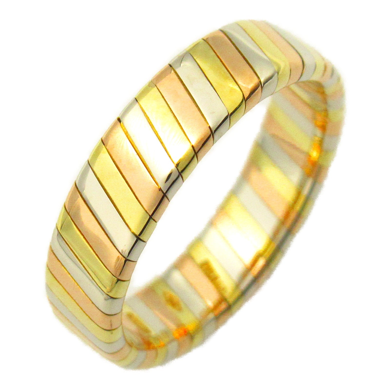 Bulgari BVLGARI Tubogas Ring Ring Ring Jewelry K18 (Yellow G) 750 Triple Gold  Gold