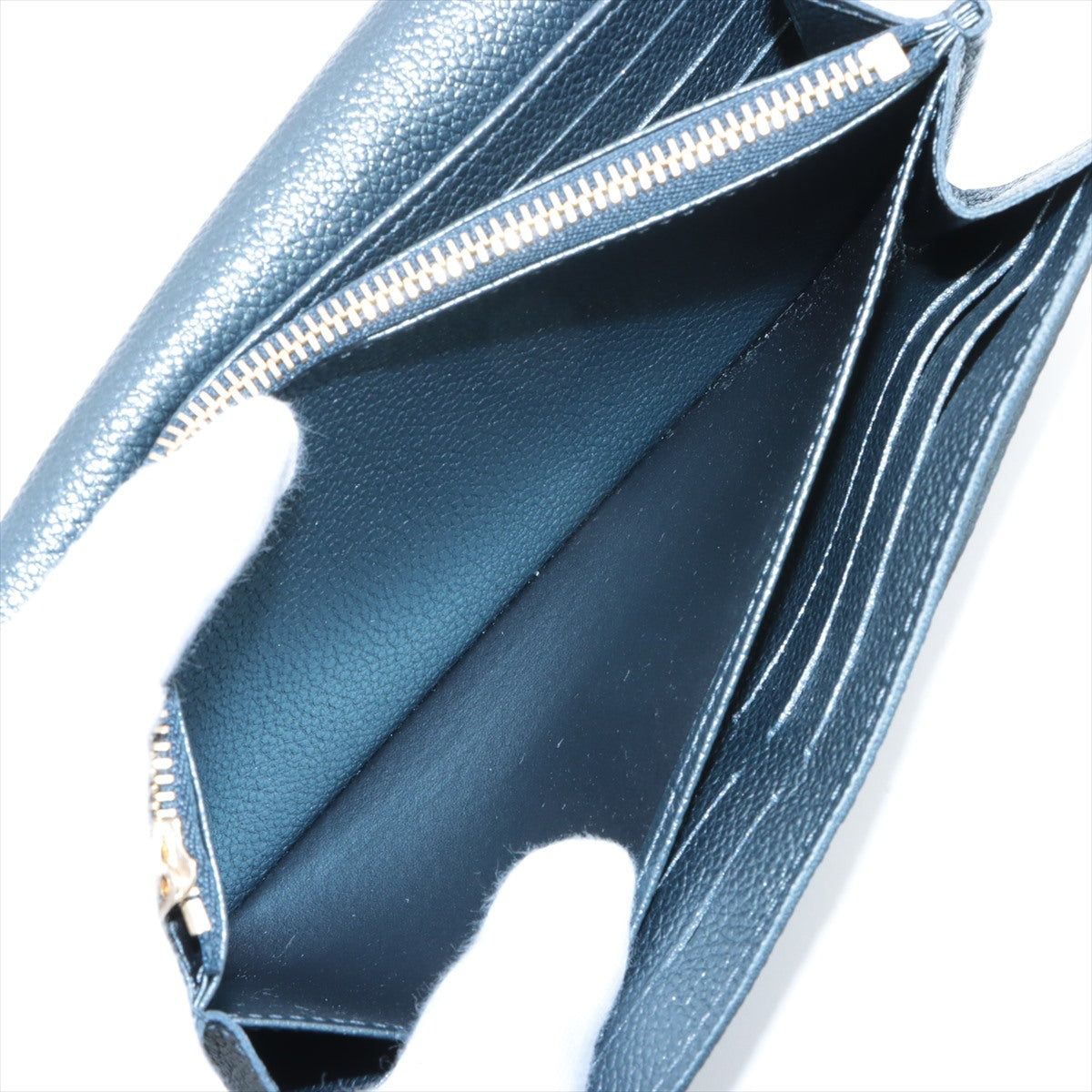 Louis Vuitton Monogram Emplant Portfoliosala NM M82668 Blue Long  Reaction Wallet