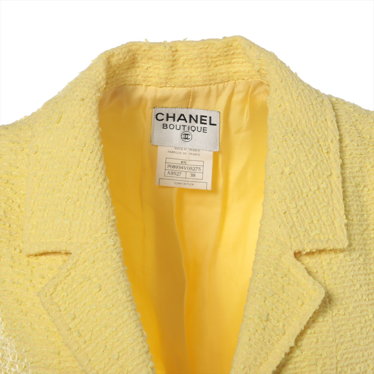 Chanel Coconut Button 97C Twid Best 38  Yellow P08934V05275