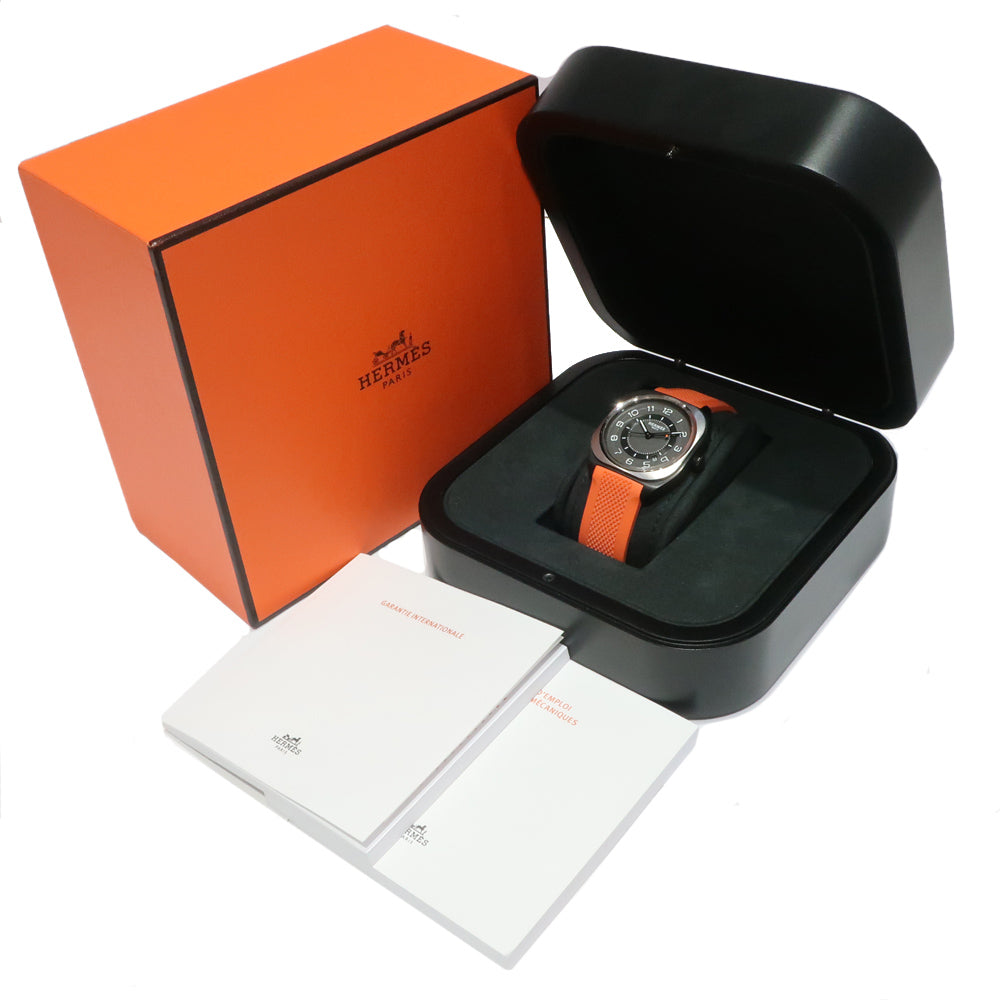 HERMES ERMES H08 W049430WW00 39mm Black Black  Orange Titanium Lavender Automatic Volume  Watch  WEDA