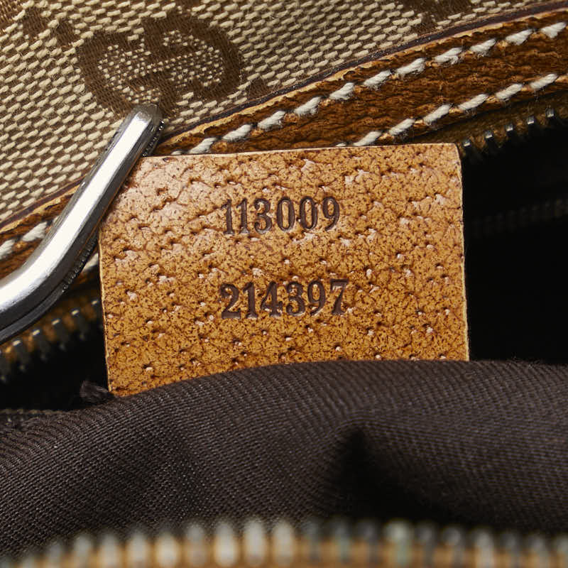 Gucci GG Fabric Handbag Mini Boston Bag 113009 Beige Fabric Leather  Gucci