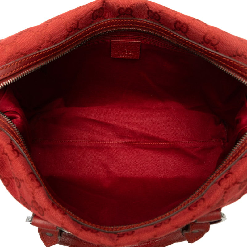Gucci GG canvas handbag 113009 Red canvas leather ladies Gucci