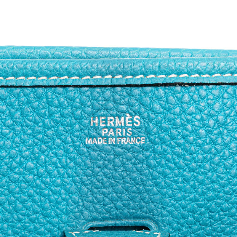 Hermes Evelyn PM Shoulder Bag Blue Jeans  Clemence  HERMES