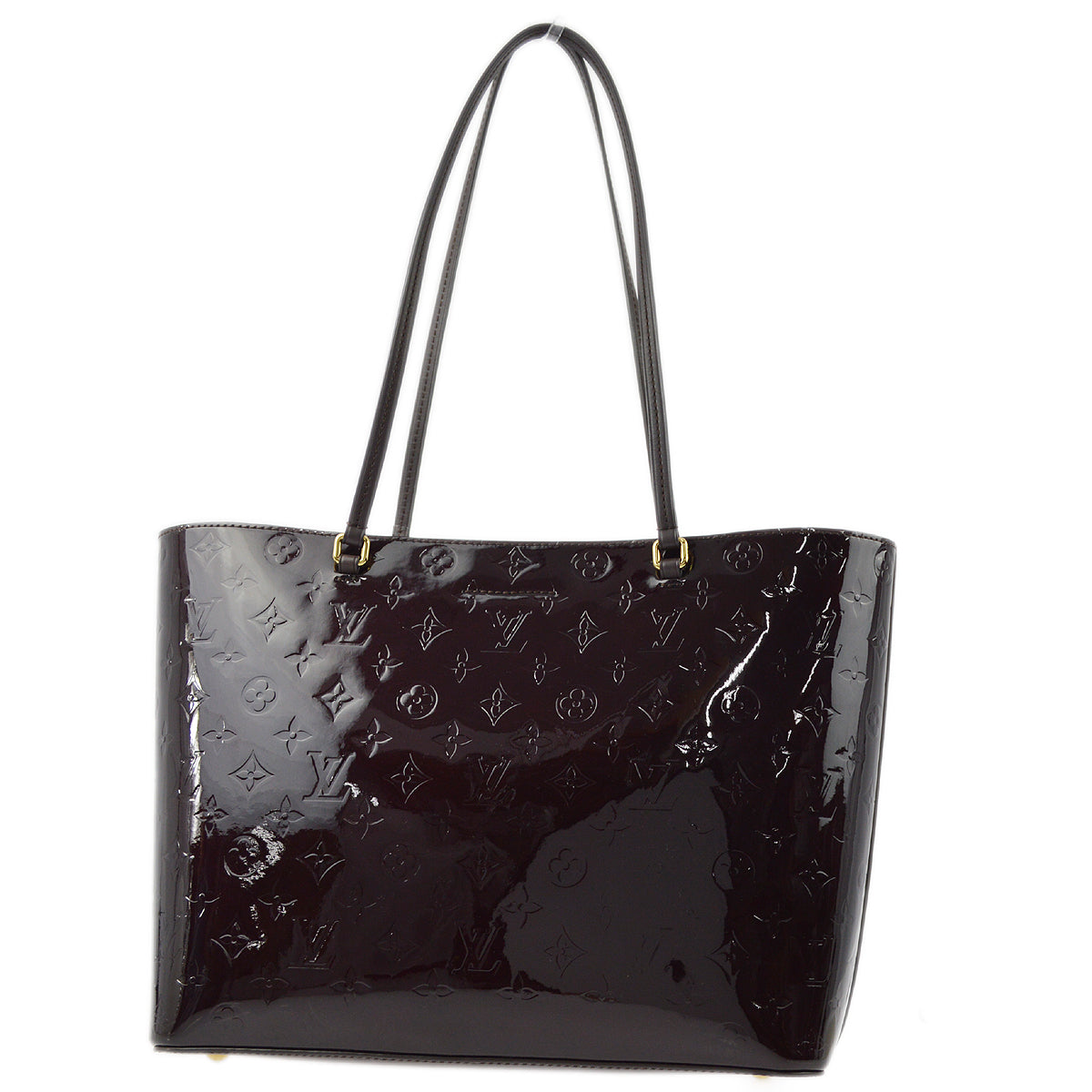Louis Vuitton Dark Purple Vernis Long Beach MM Tote Handbag M90475