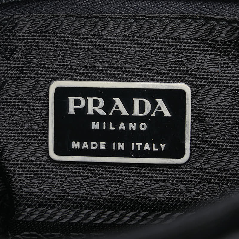 Prada Triangle Logo Sheet Bag B5469 Black Nylon Leather  Prada