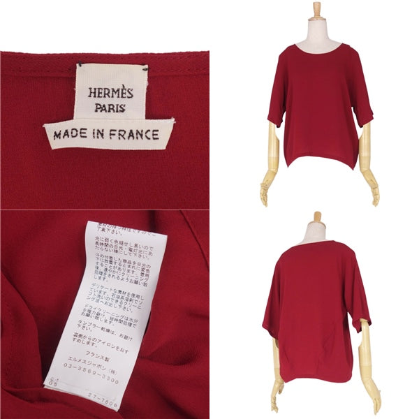 Hermes T-shirt 100% silk 100% groundless Tops  French made 34 (S equivalent) Red