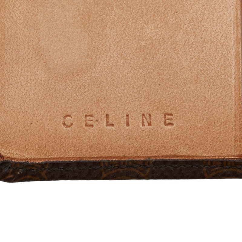 Celine Macadam Logo Two Fold Wallet Compact Wallet Brown PVC Leather  Celine