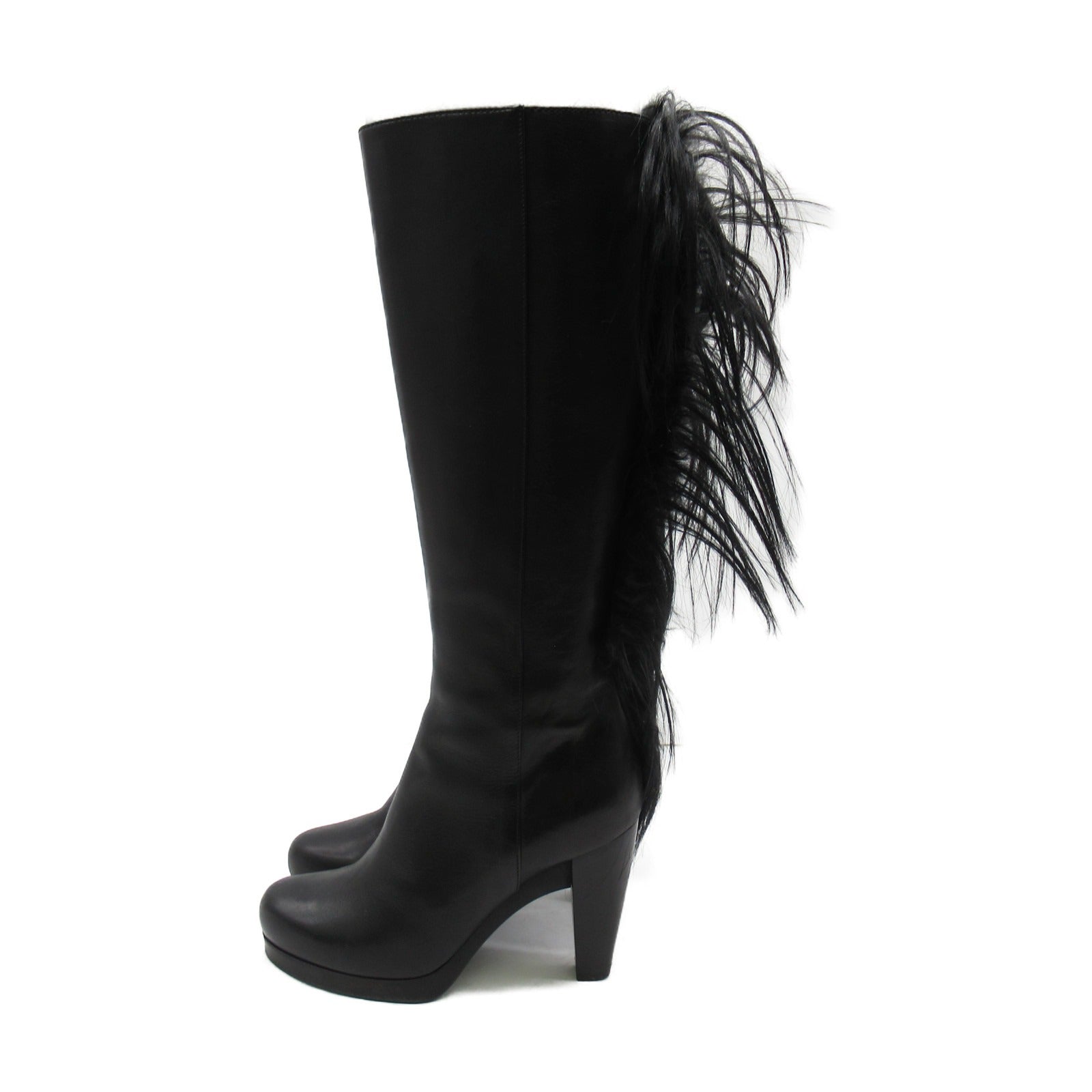Fendi Fendi Long Boots Shoes Leather  Black -