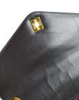 Chanel 1994-1996 Black Lambskin Large Chevron Letter Flap Bag