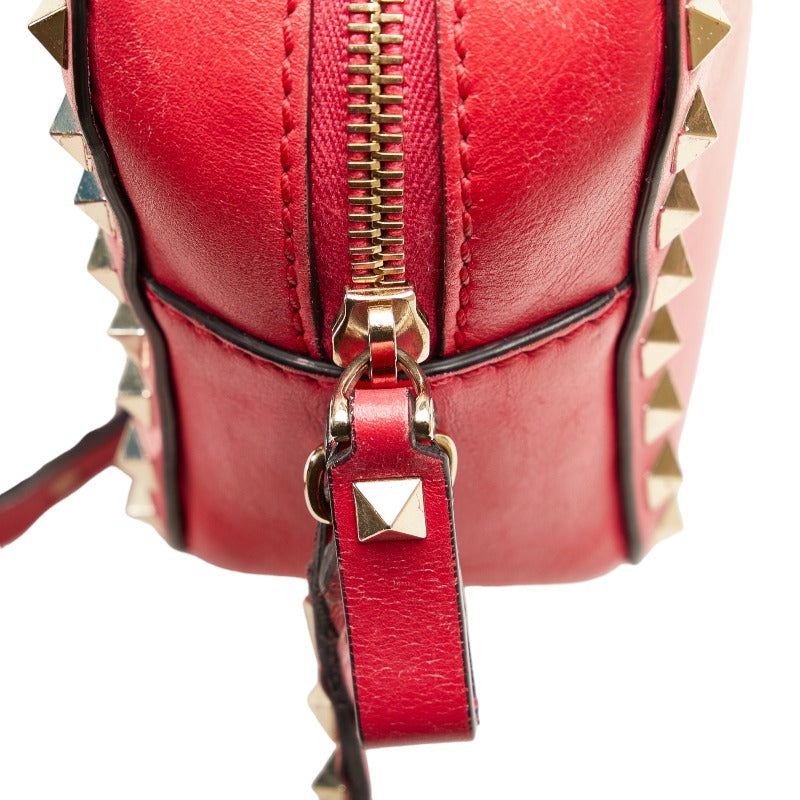 Valentino Garavani Lockstars Slipper Shoulder Bag Red Leather  Valentino Garavani