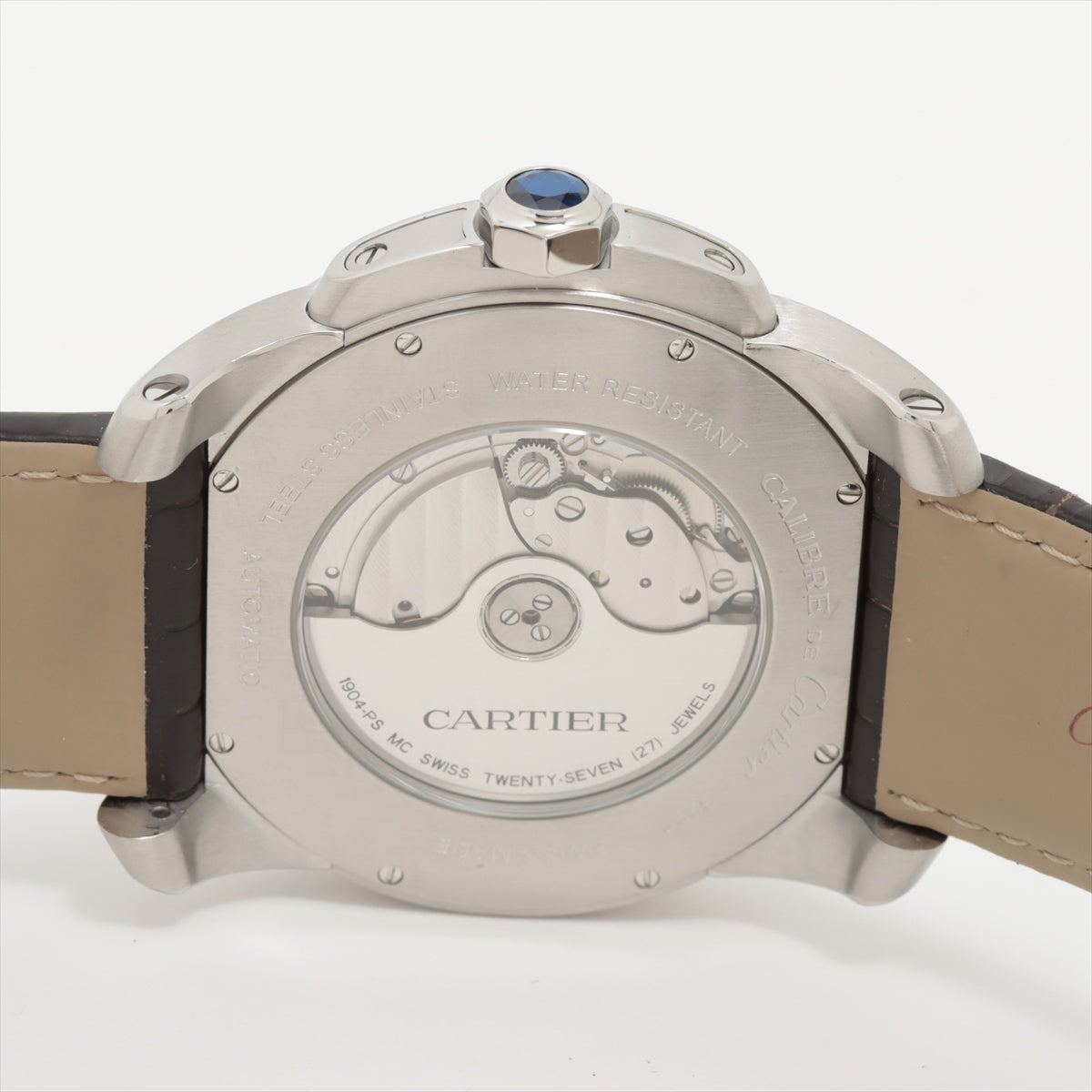 Cartier Calibur du Cartier W7100013 SS  Leather AT Silver  Disc