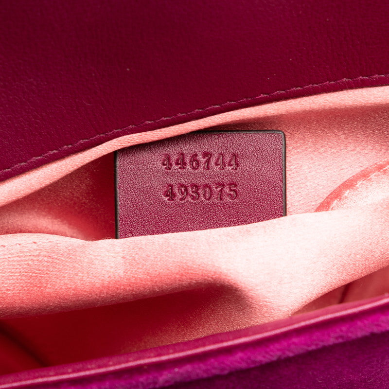 Gucci GG Marmont  Mini Chain Shoulder Bag 446744 Pearl Belbet Leather  Gucci