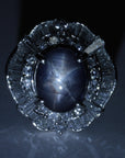 Star Sapphire Diamond Ring Pt900 18.8g 883 199