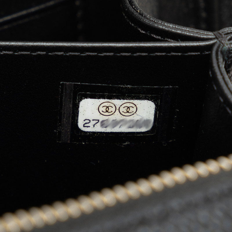 Chanel CC Filigree Chain Shoulder Bag Vanity Bag Black G Caviar S  CHANEL
