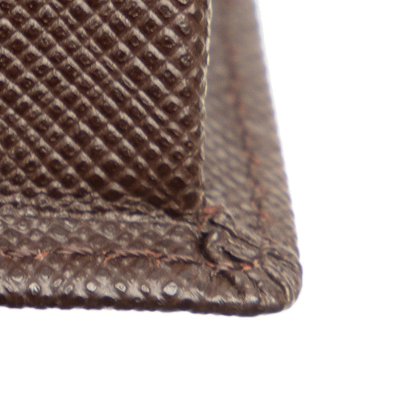 Burberry Nova 格紋硬幣盒棕色米色皮革帆布