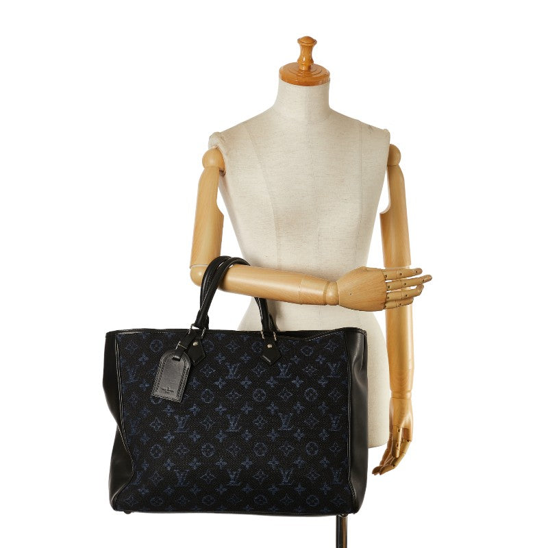 Louis Vuitton Monogram  Gran Sack Handbag Tote Bag M55203 Blue Black Canvas  LOUIS VUITTON