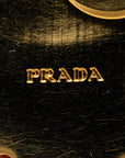 Prada logo plate flowers motif keylogger keyher gold wine red orange makeup leather ladies prada