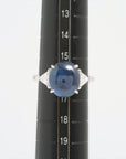 Star Sapphire Diamond Ring Pt900 9.5g 8.966 D0.53 E