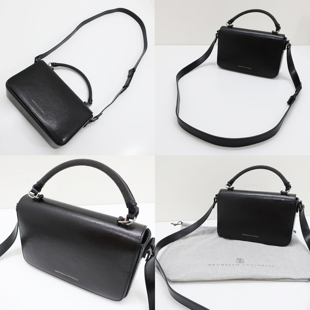 Brunello Cucinelli Handbag 2WAY Black Leather Black Bag