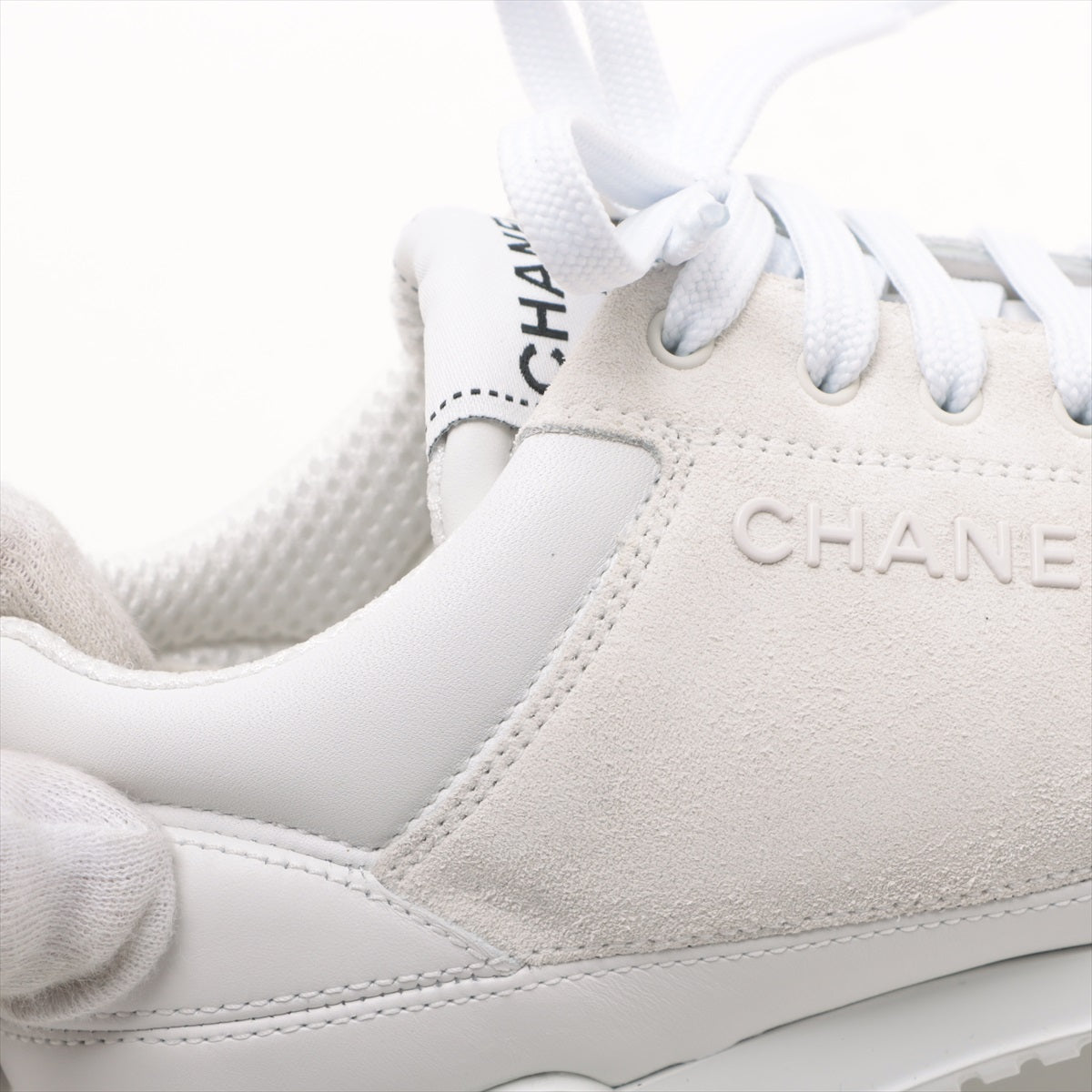 Chanel Coco 24C Leather X  Trainers 35  White G45470 Suedeer