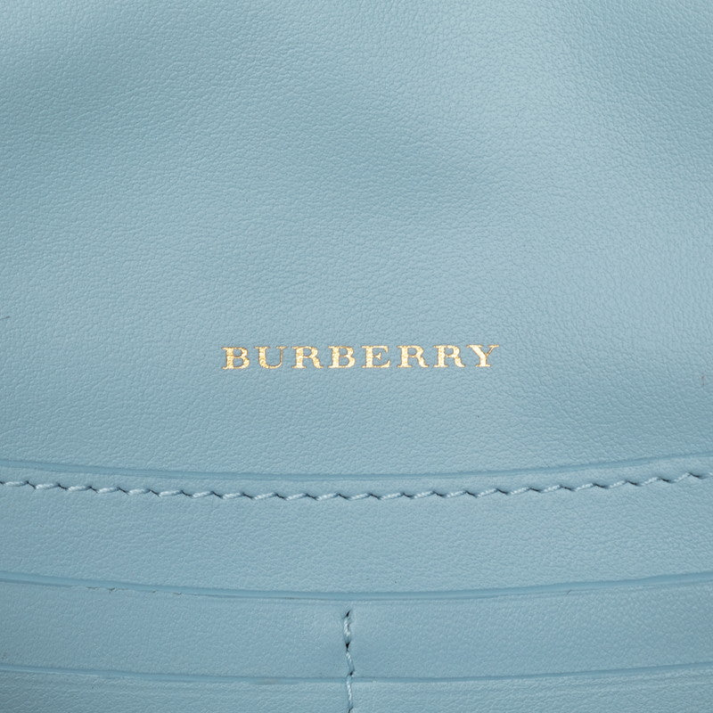 Burberry Logo Shoulder Wallet Shoulder Bag Black Leather