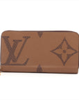Louis Vuitton Giant Monogram Reversee Zippy Wallet M69353 Camel X Black Round Zipper Wallet