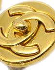 Chanel 1997 Round CC Turnlock Earrings Gold Clip-On Large
