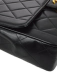 Chanel 1994-1996 Black Lambskin Medium Border Flap Bag