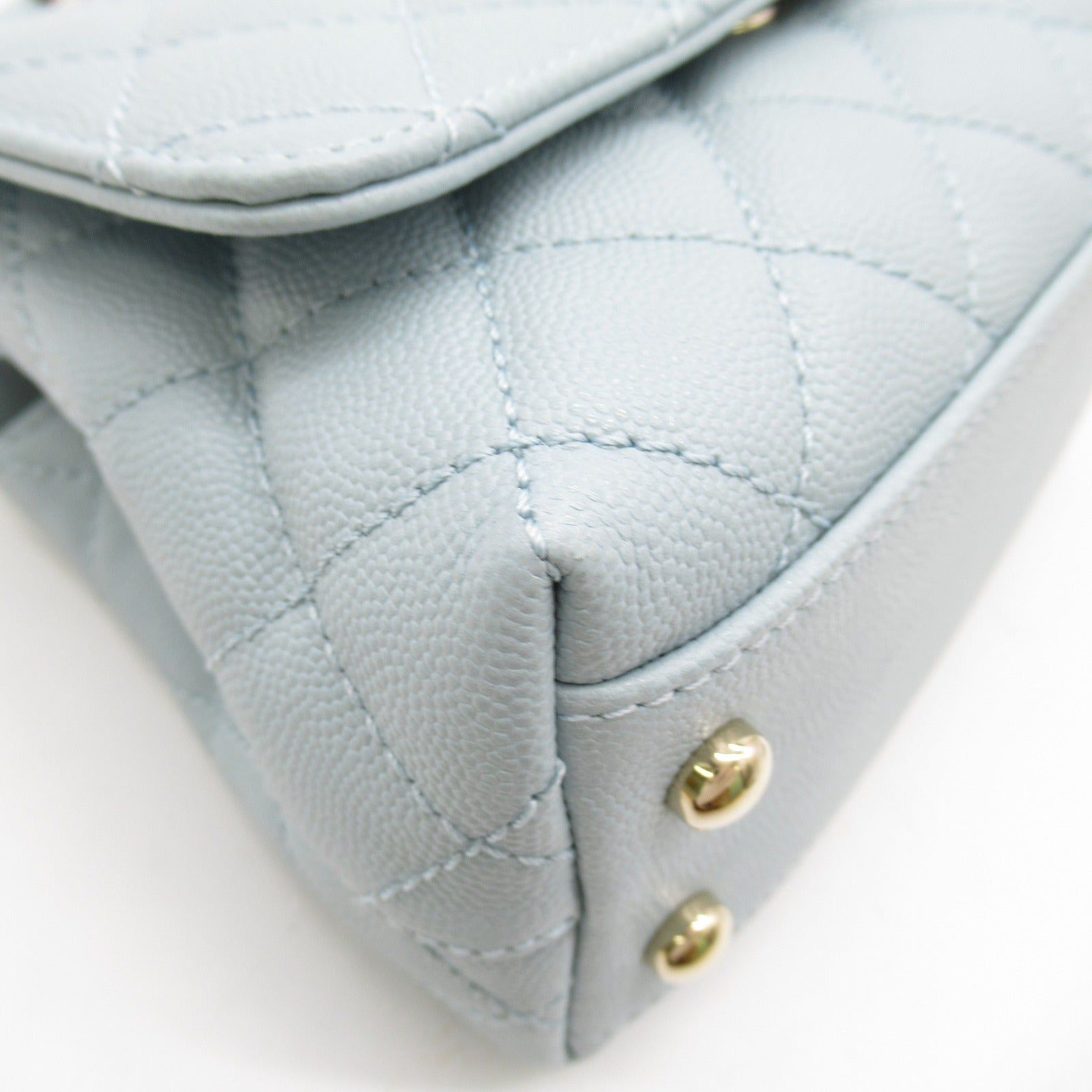 Chanel Coco Handler Matrasse 2w Shoulder Bag Bag Caviar S  Blue AS2215