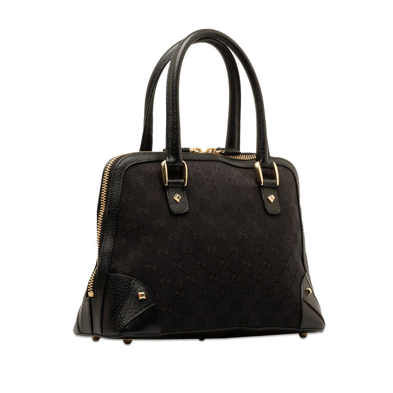 Gucci GG canvas stalls handbag 131023 black g canvas leather ladies Gucci