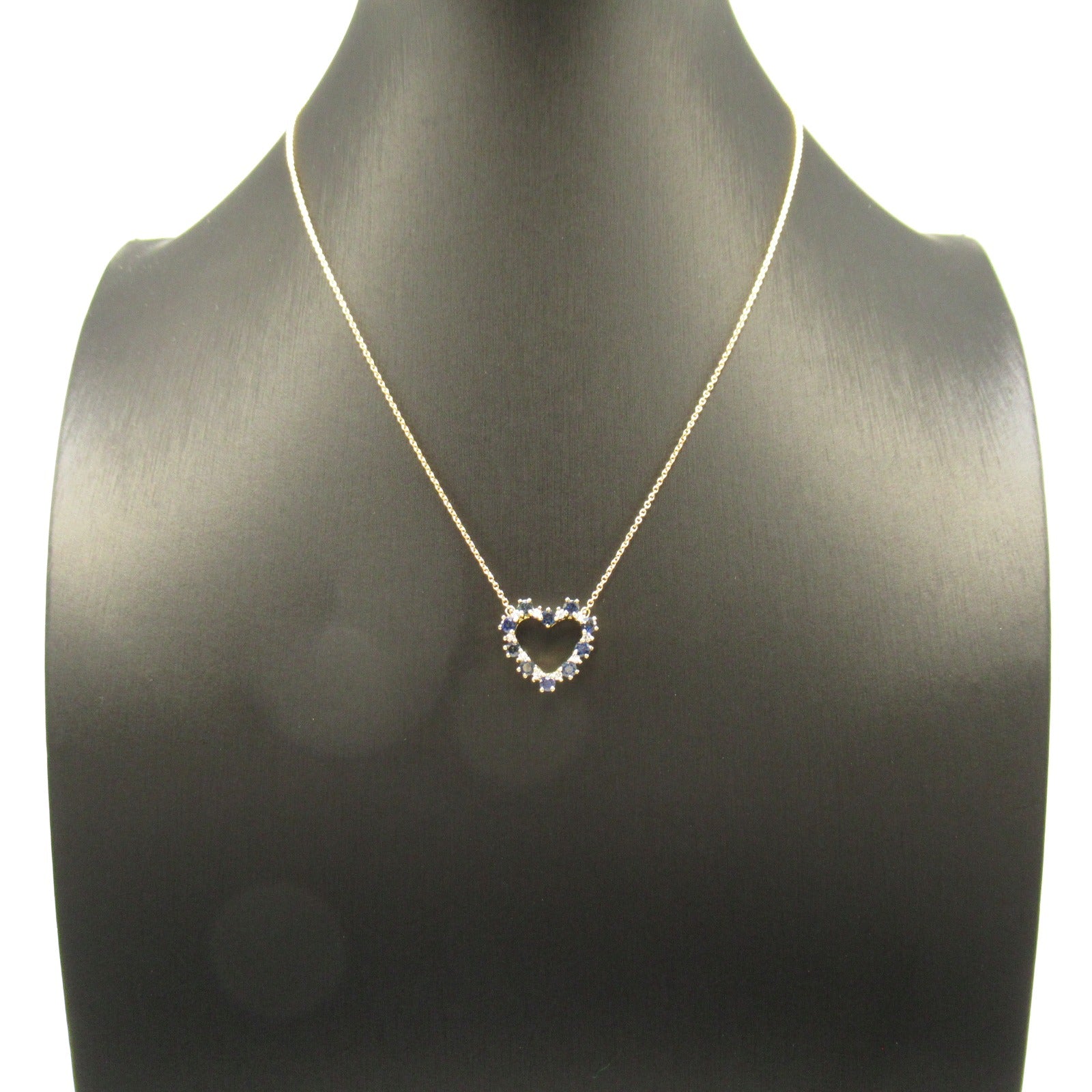 Tiffany TIFFANY&amp;CO Sentimental Heart Sapphire Diamond Necklace Collar Jewelry K18 (yellow g) Diamond Sapphire  Blue / Clear Collar