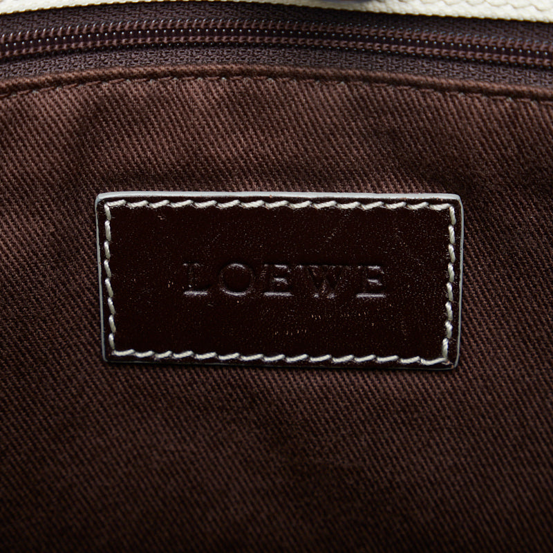 Loewe Anagram 手袋 290606 白棕色 PVC 皮革 LOEWE