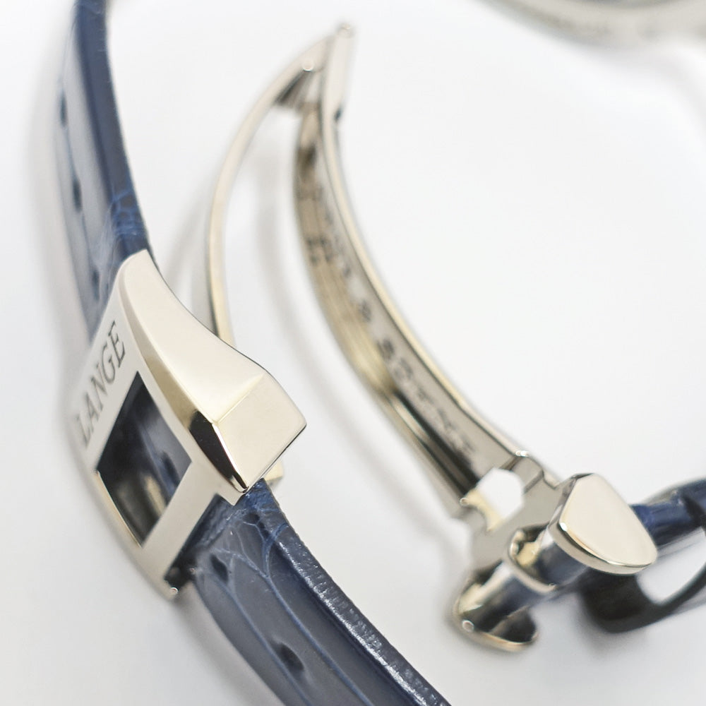 A LANGE & SOHNE A.Lange & Sohne Saxony Flash 205.086 18K WG Leather Dbackle Copper Blue   Watch