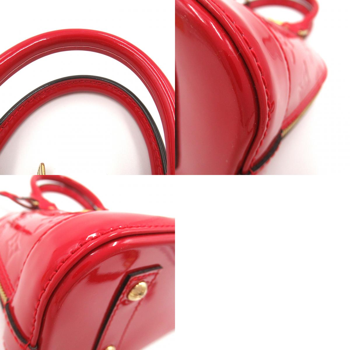 Louis Vuitton ALMA BB Shoulder Bag Patent Leather Vernis Red M90174