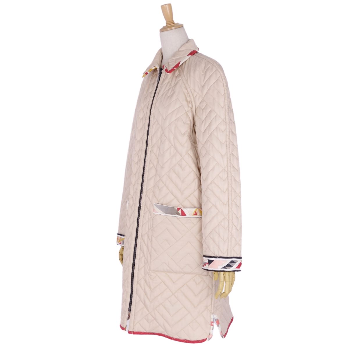 LEONARD PARIS Coat Reverseible Total Silk Cotton Inserted Out  36(S equivalent) Multi-Color (Multi-Color)