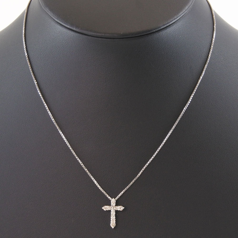 Necklace Pt900 PlatinumPt850 Platinum× Diamond D0.50 Cross  5.5g  SA Ranked Pt900 Platinum×Pt850 Diamond