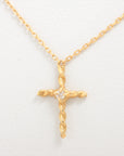 Arc Cross Diamond Necklace K18 (YG) 1.0g