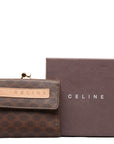 Celine Macadam Logo Two Fold Wallet Compact Wallet Brown PVC Leather  Celine