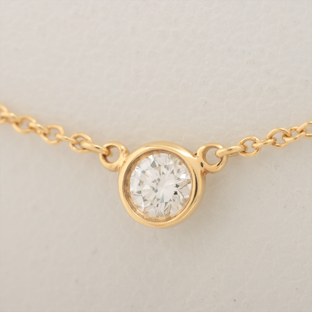 Tiffany Bazaar 1P diamond necklace 750 (YG) 1.8g diameter about 4.35mm