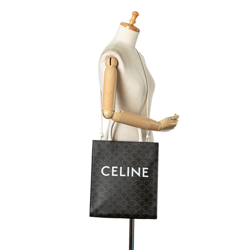 Celine f Vertical Kava Small Handbag S Bag 2WAY Brown White PVC Leather  Celine