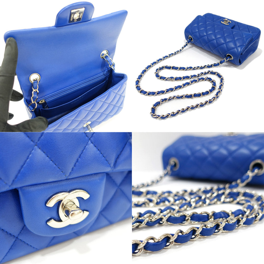 CHANEL A69900 Mini Chain S A69900 Blue G  Flap Bag
