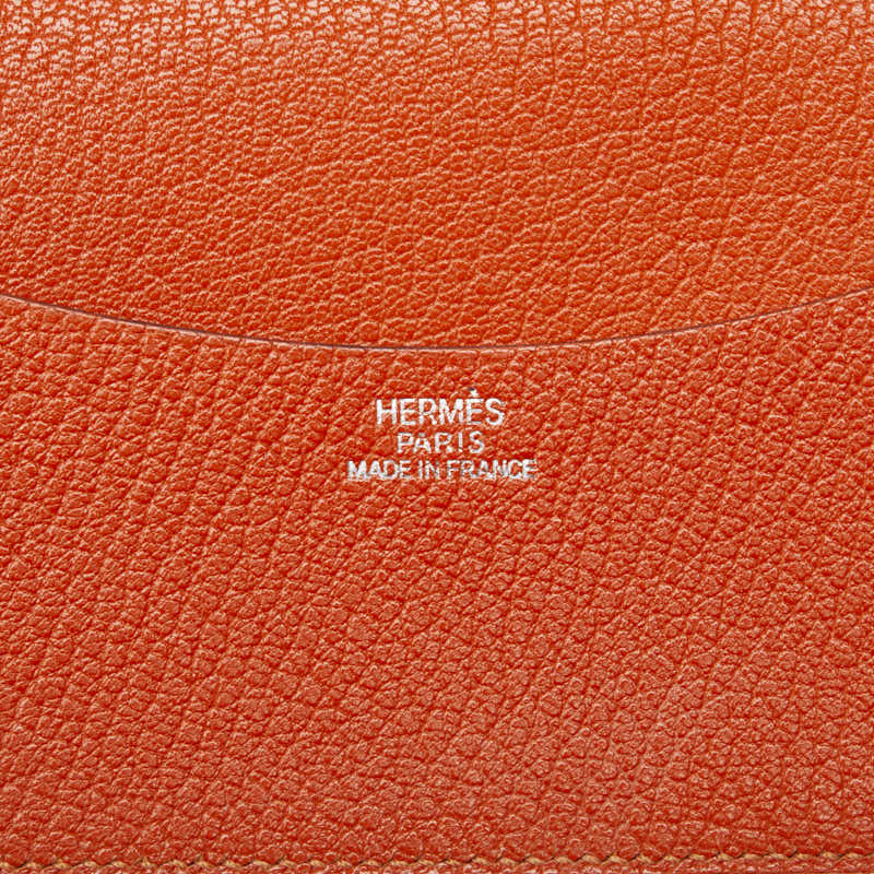 Hermes Agenda Handbook Cover Brown Orange Leather  Hermes