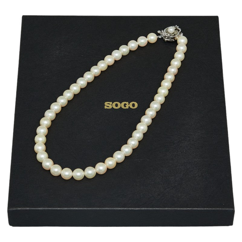 SV925 Silver Acoya Pearl 8.5 to 9mm Necklaceed