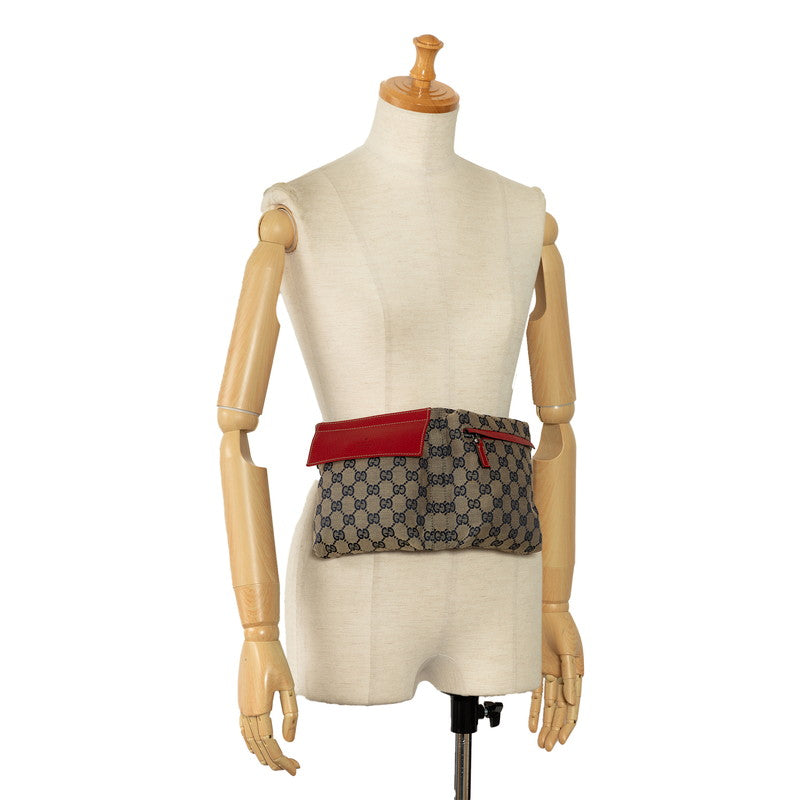 Gucci GG canvas sherry line west bag body bag shoulder bag 28566 beige red canvas leather ladies Gucci