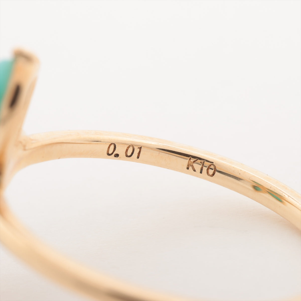Agat Turquoise Diamond Ring K10 (YG) 1.4g 0.01 E